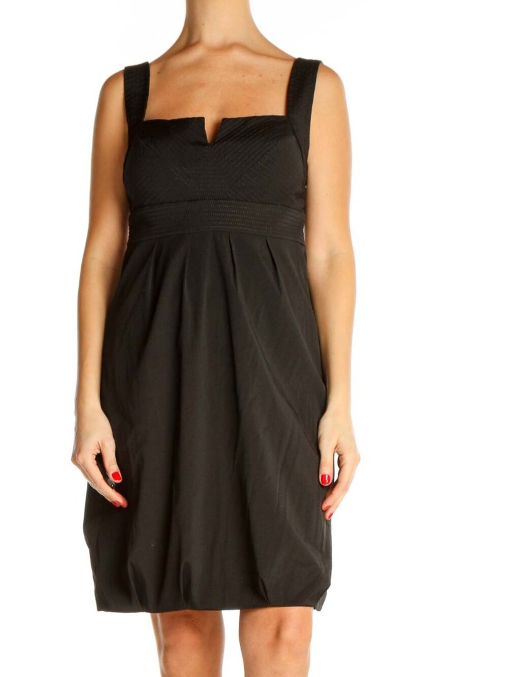 White House Black Market Brown Solid Classic Fit & Flare Dress